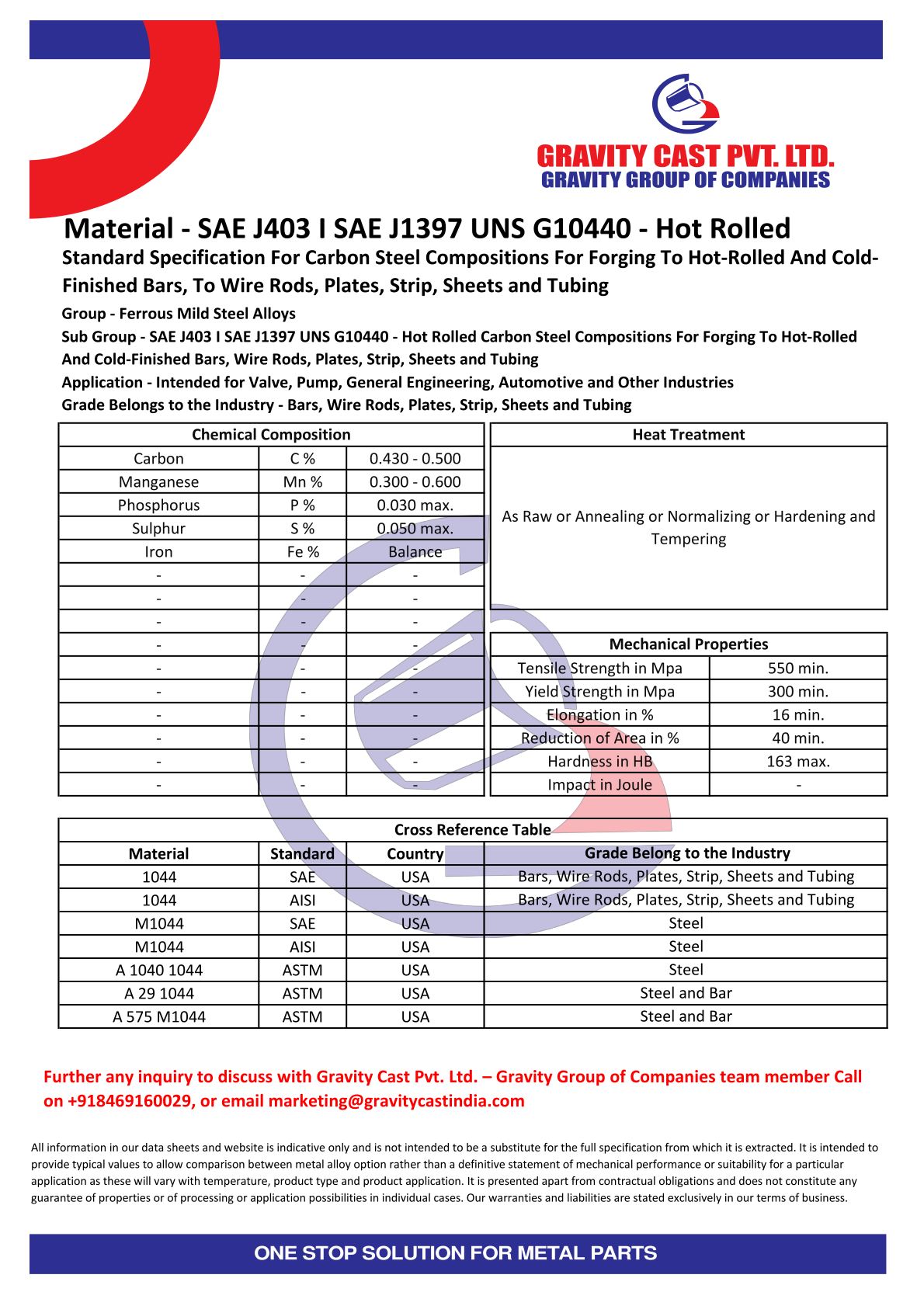 SAE J403 I SAE J1397 UNS G10440 - Hot Rolled.pdf